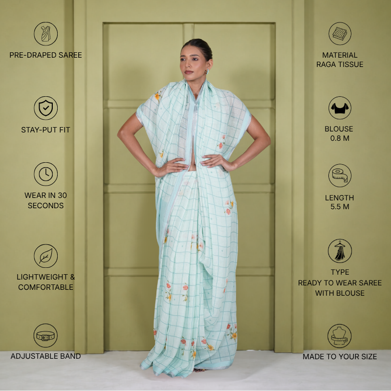 Cotton Linen Printed Saree