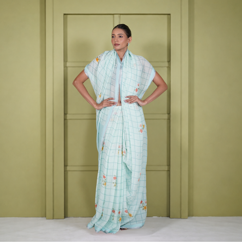 Cotton Linen Printed Saree