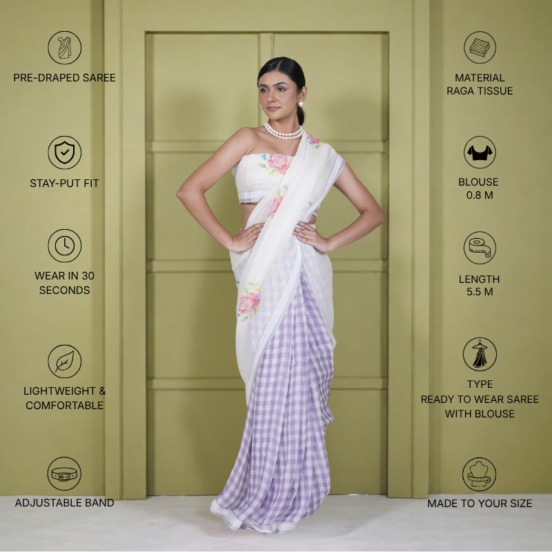 Cotton Linen Printed Saree