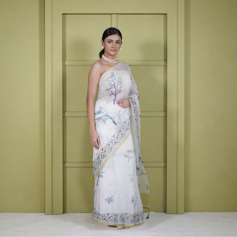 Organza Shikara Digital Print Saree