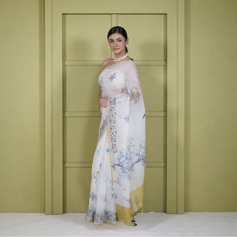 Organza Shikara Digital Print Saree