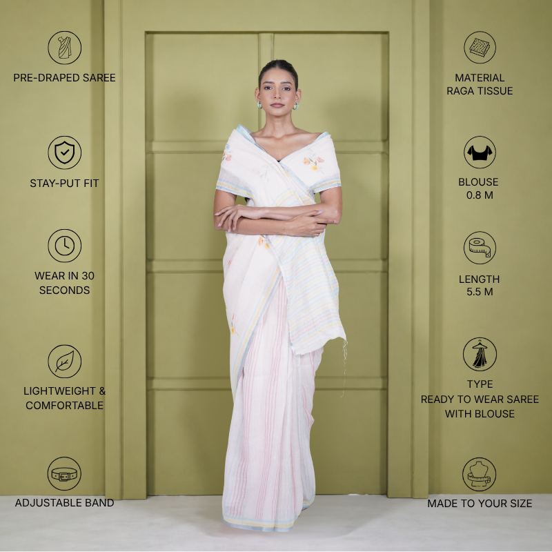 Cotton Linen Printed Saree