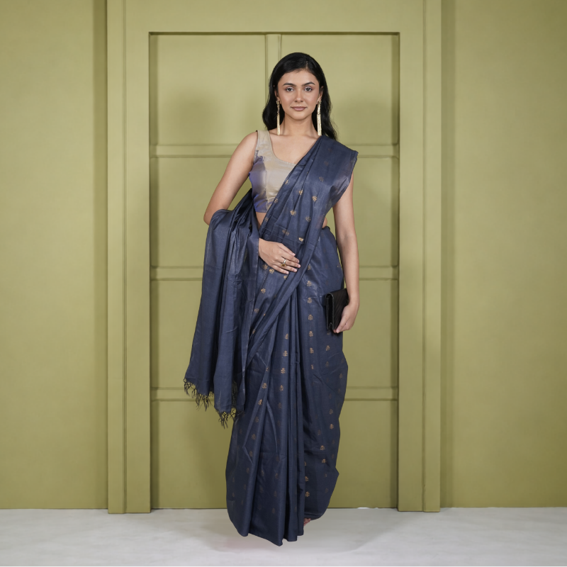 Blue Kota Silk Weaving Work Saree