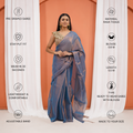 Teal Raga Tissue Pre Stitched Saree For Women