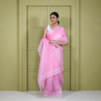Silk Organza Saree with Thread Embroidery