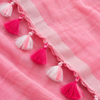 Pink Linen Cotton Pre Stitched Saree For Women