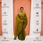 Brown Kota Silk Tissue Pre Stitched Saree For Women