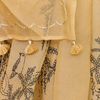 Yellow Organza Digital Print Saree