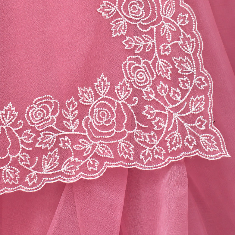 Silk Organza Saree with Thread Embroidery