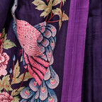 Purple Tussur Saree With Digital Print